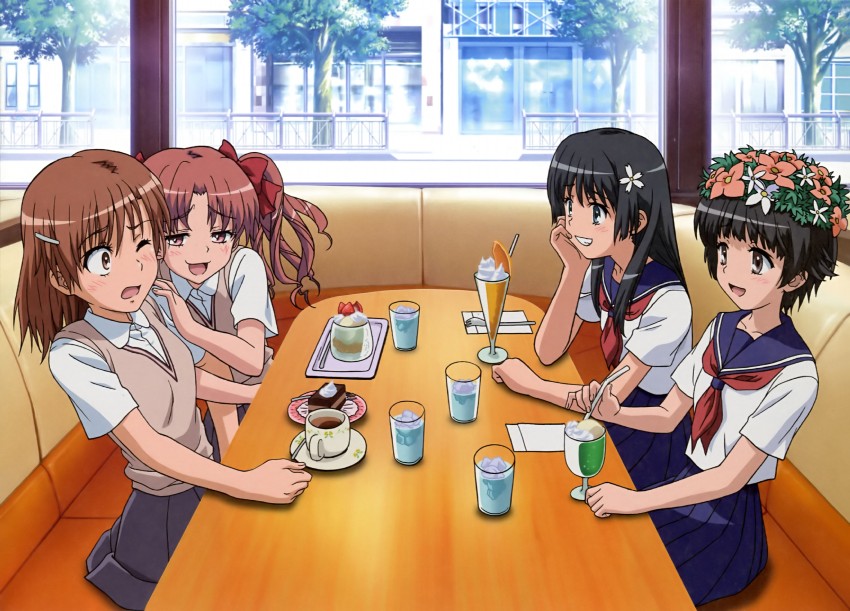 misaka mikoto, shirai kuroko, saten ruiko, and uiharu kazari (toaru majutsu no index and 1 more)