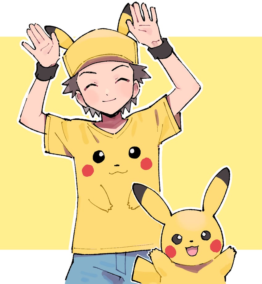 pikachu and red (pokemon and 1 more) drawn by pumpkinpan