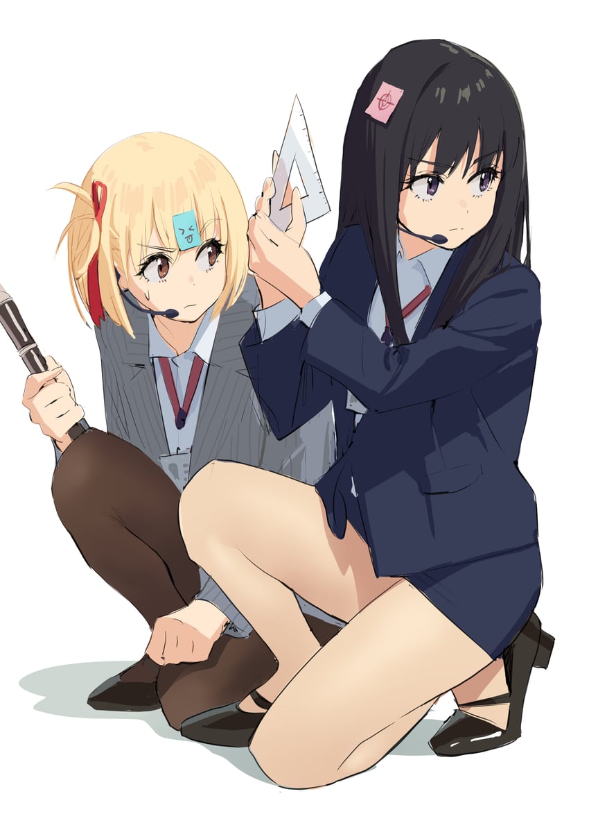 nishikigi chisato and inoue takina (lycoris recoil) drawn by some1else45