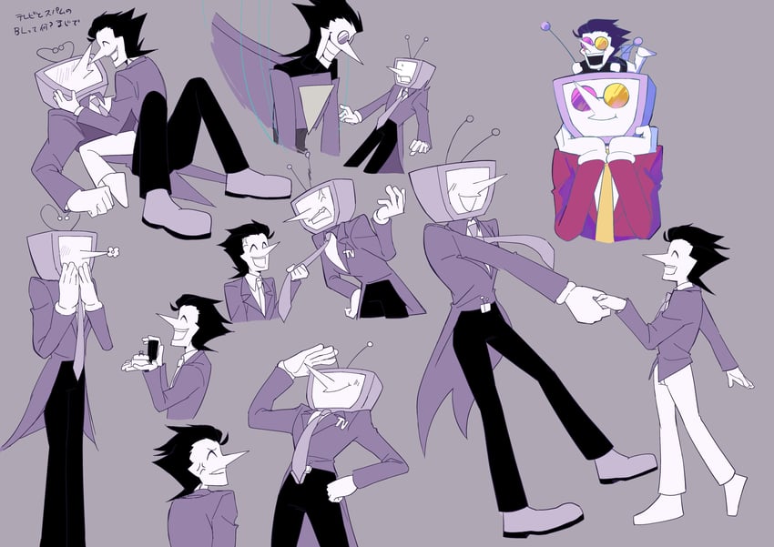 spamton g. spamton, ant tenna, and spamton neo (deltarune) drawn by pb1943504228839