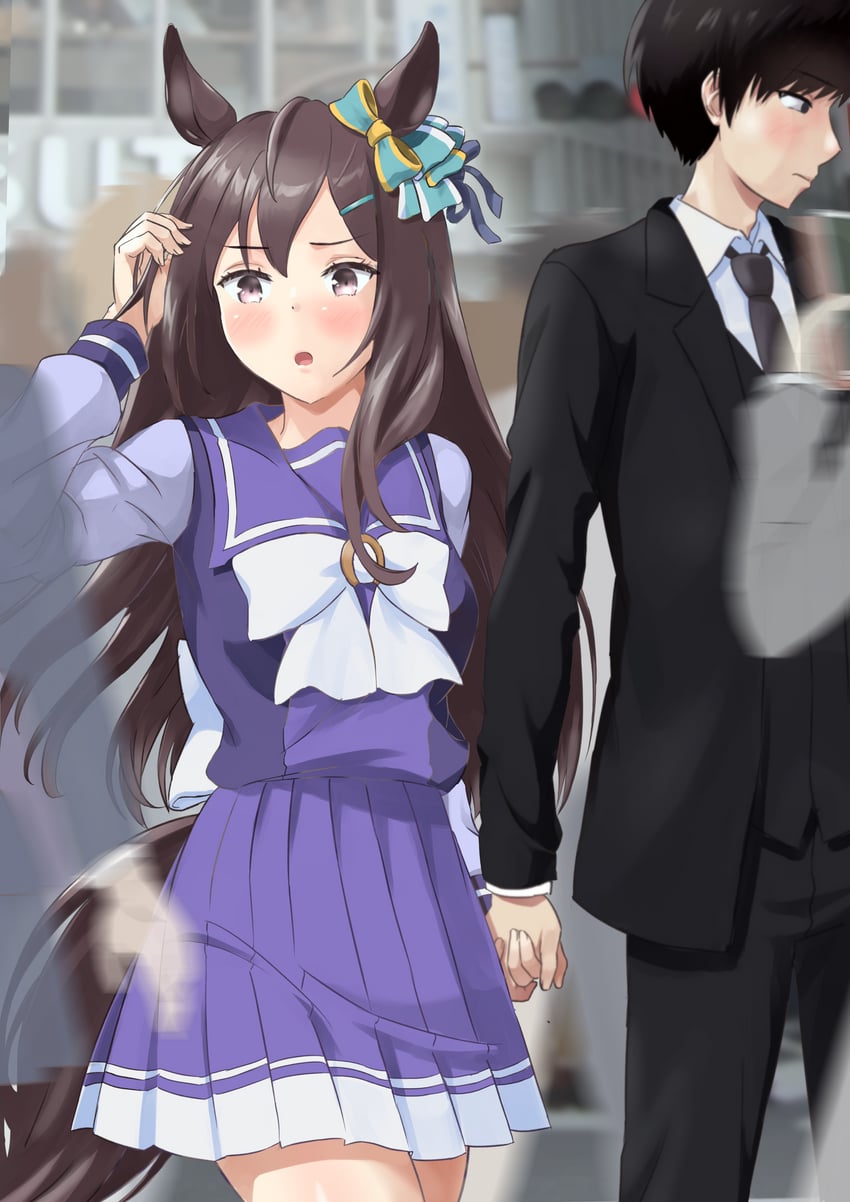 mejiro dober and tsuji shinnosuke (umamusume and 1 more) drawn by aokonnno