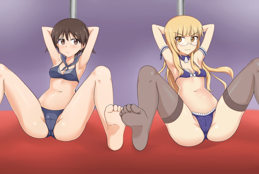 miyafuji yoshika and perrine h. clostermann (world witches series and 1 more) drawn by nomad_(mjauharazhar)