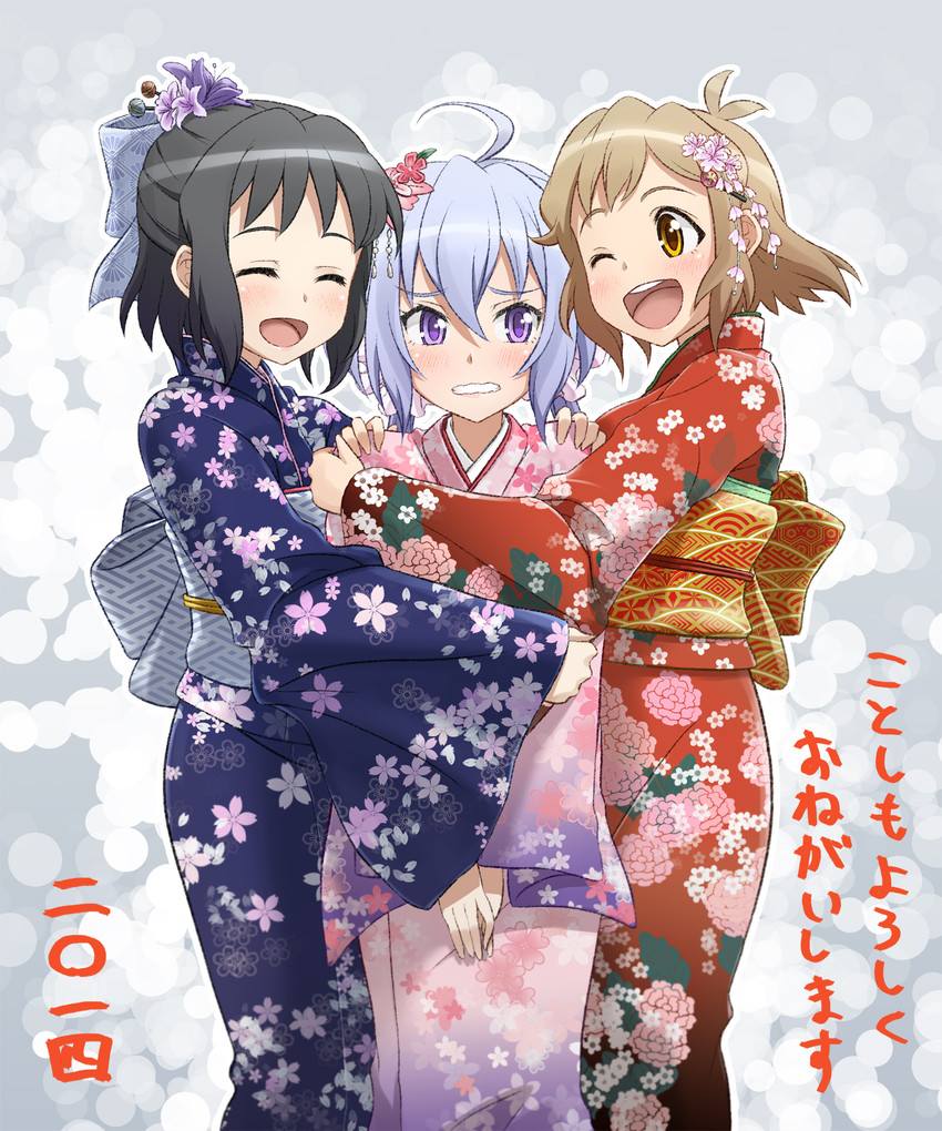 yukine chris, tachibana hibiki, and kohinata miku (senki zesshou symphogear) drawn by unyon