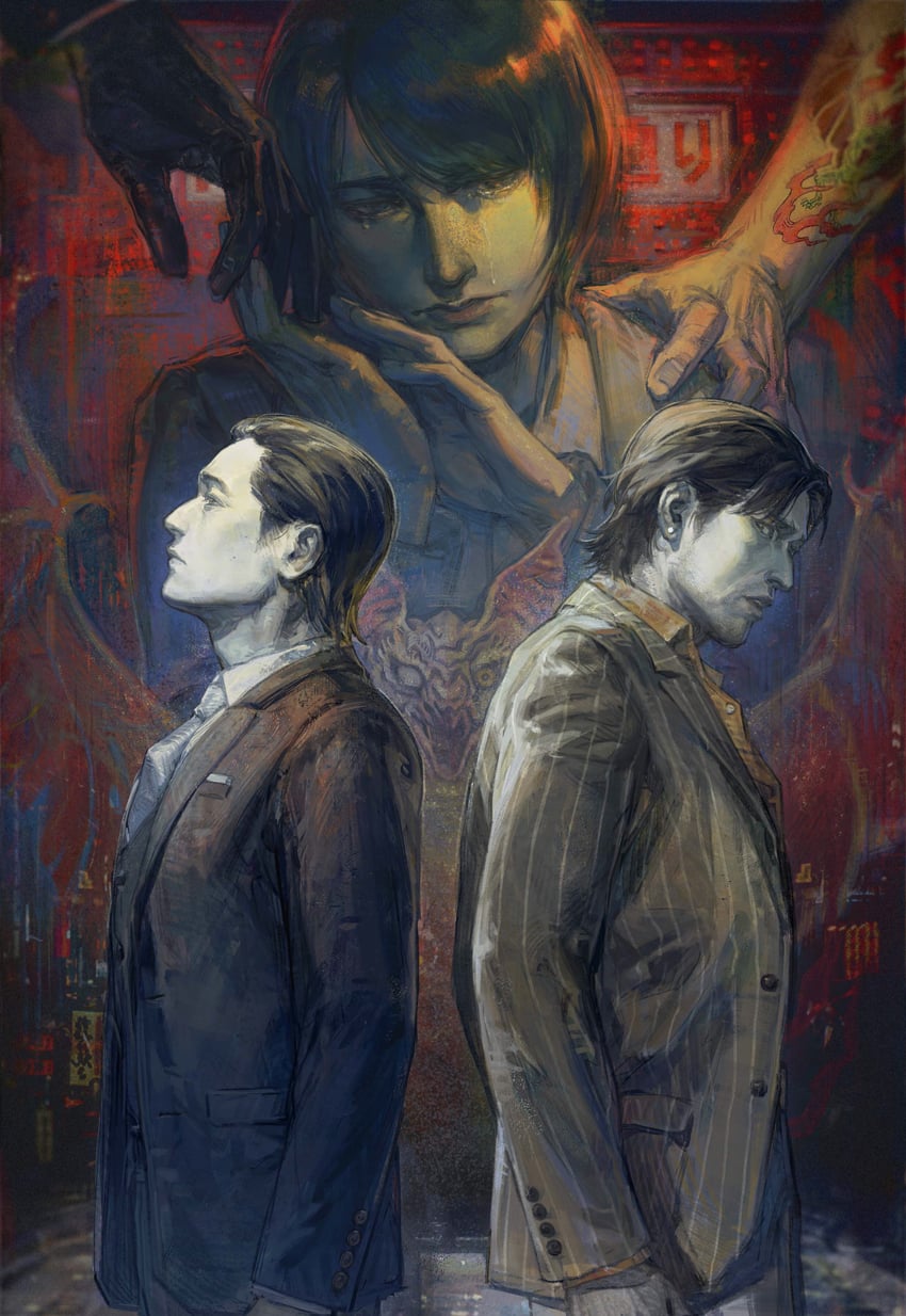 makimura makoto, tachibana tetsu, and oda jun (ryuu ga gotoku and 1 more) drawn by creamyghost