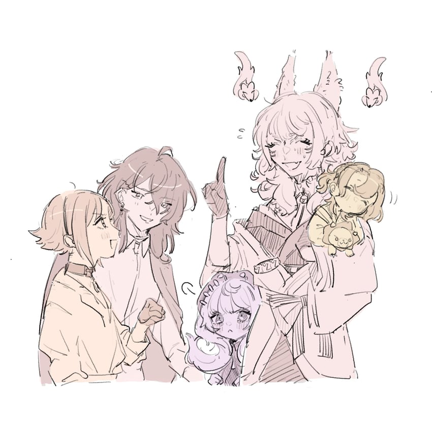 vox akuma, nina kosaka, luca kaneshiro, reimu endou, and mysta rias (nijisanji and 1 more) drawn by asase_(vi4o23)