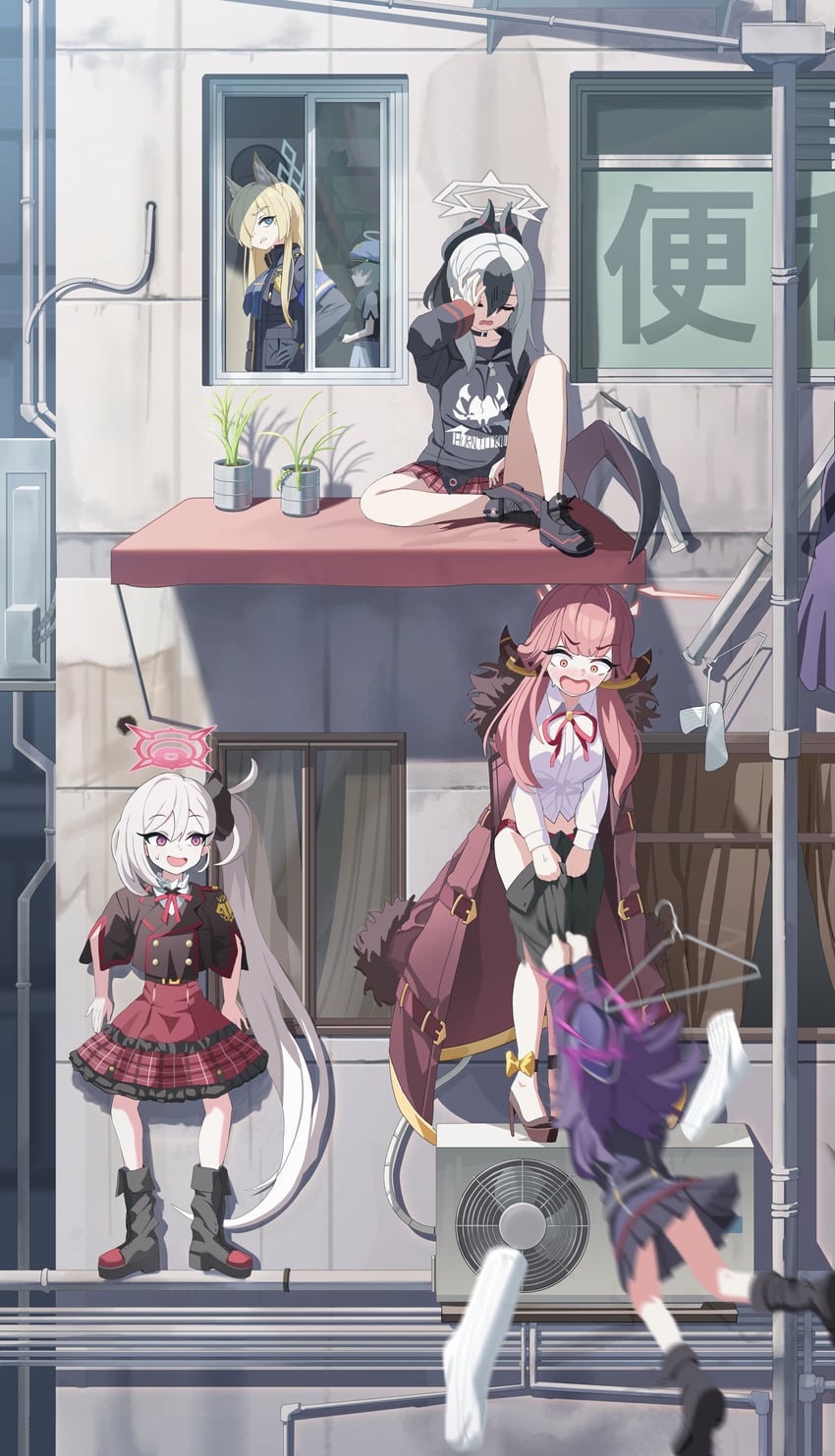 kayoko, aru, kanna, mutsuki, haruka, and 1 more (blue archive) drawn by garados_(limmjiiiminnn99)