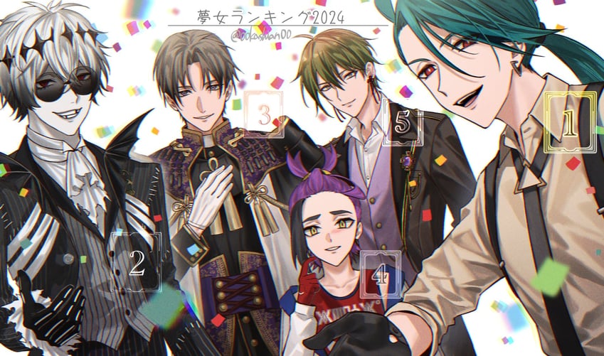kieran, rika, heshikiri hasebe, skully j. graves, and kusanagi haku (pokemon and 4 more) drawn by 00kashian00