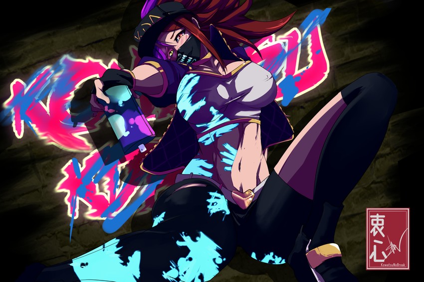 akali and k/da akali (league of legends) drawn by kowatsu_no_break