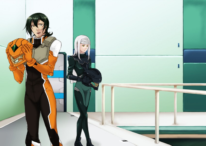 allelujah haptism, soma peries, and marie parfacy (gundam and 1 more) drawn by higi_(rodriguez)