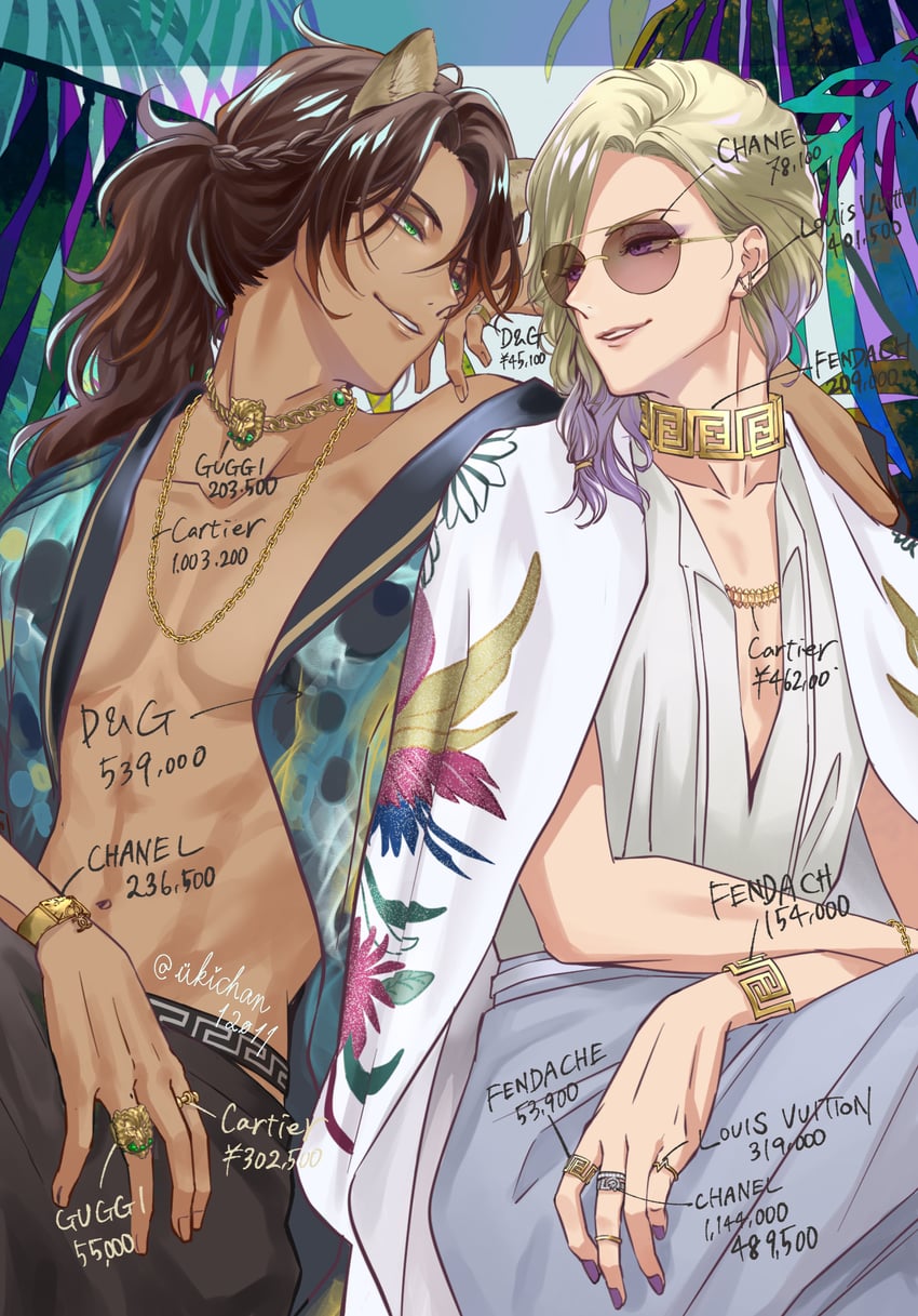leona kingscholar and vil schoenheit (twisted wonderland) drawn by ukichan12011