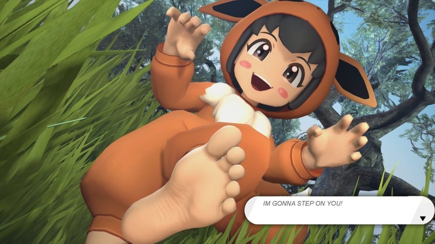eevee and poke kid (pokemon and 1 more) drawn by jinouga97