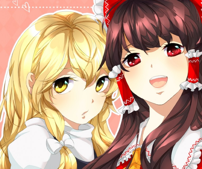 hakurei reimu and kirisame marisa (touhou) drawn by tanaka_(tnkfif)