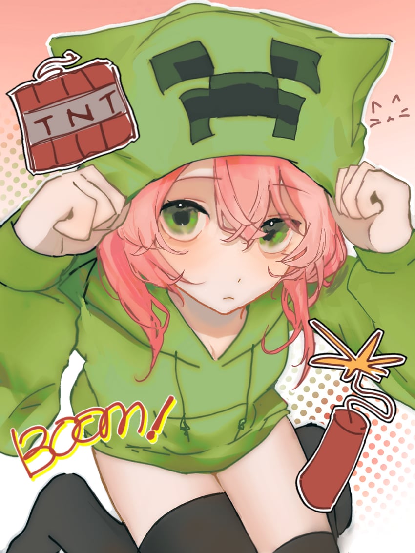 creeper and cupa (minecraft and 1 more) drawn by ning035260