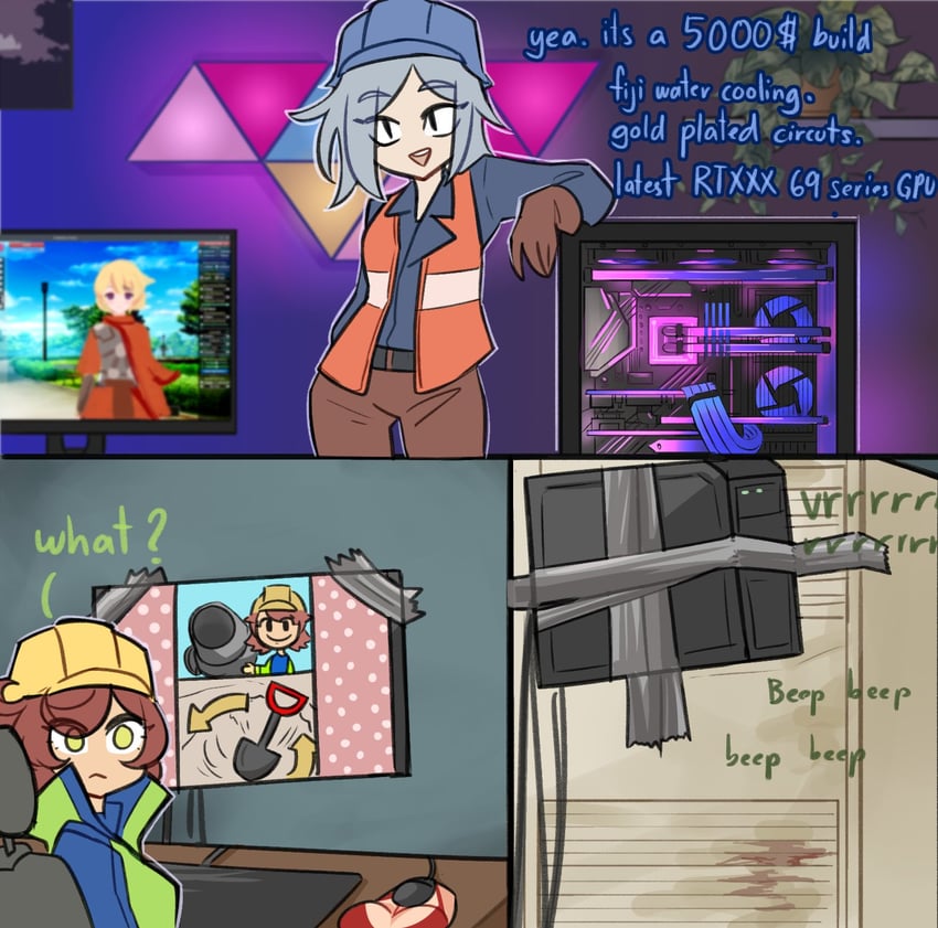 centurii-chan and engineer (original and 2 more) drawn by centurii-chan