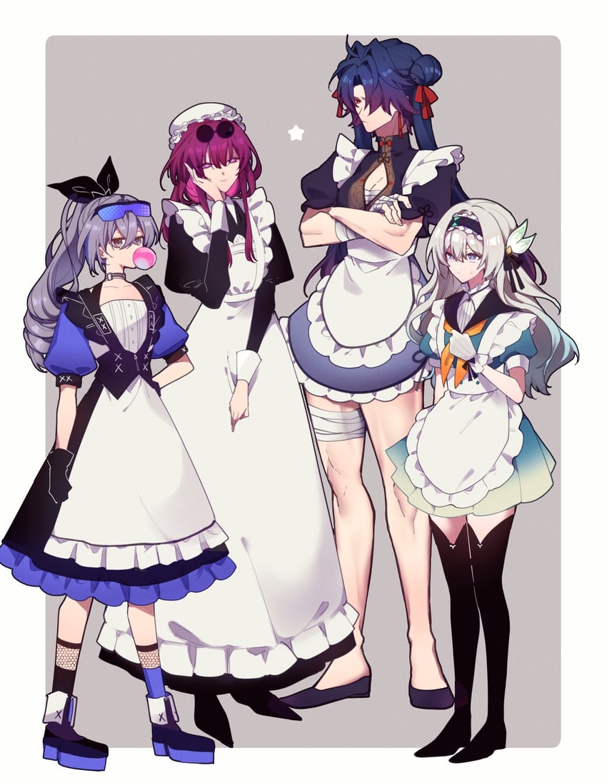 firefly, kafka, silver wolf, and blade (honkai and 1 more) drawn by noir39