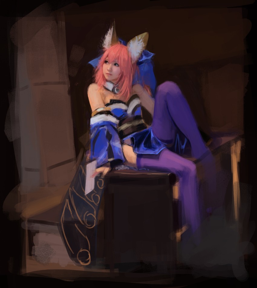 tamamo and tamamo no mae (fate and 1 more) drawn by sola7764