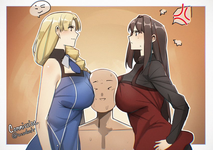 aozaki aoko and luviagelita edelfelt (fate and 2 more) drawn by code_nt