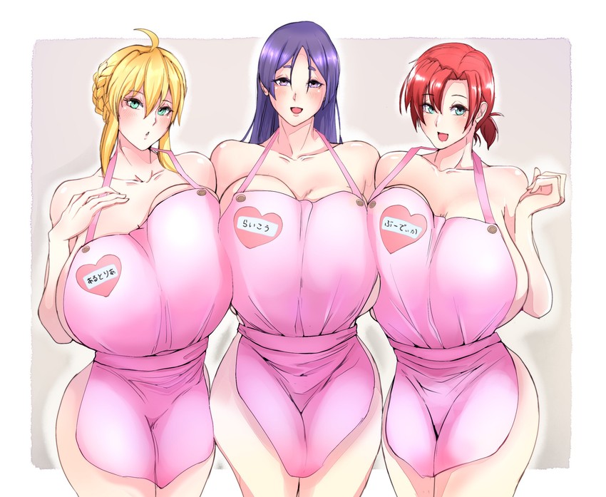 artoria pendragon, minamoto no raikou, and boudica (fate and 1 more) drawn by romo_(samesameyeah)