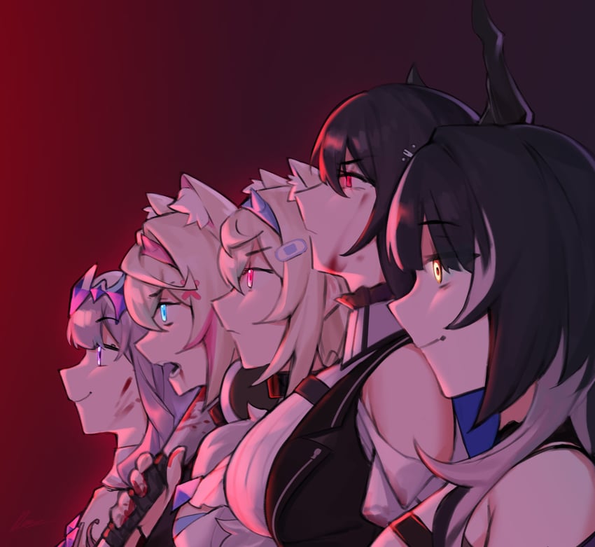 shiori novella, nerissa ravencroft, fuwawa abyssgard, mococo abyssgard, and koseki bijou (hololive and 1 more) drawn by dasdokter