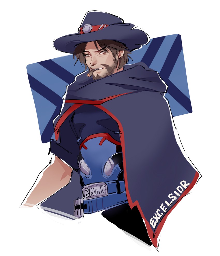 cassidy and excelsior mccree (overwatch and 3 more) drawn by hyoon_(sockgyu)