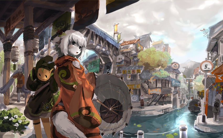hikari the spirit wolf and luna the spirit rabbit (original and 1 more) drawn by tyson_tan