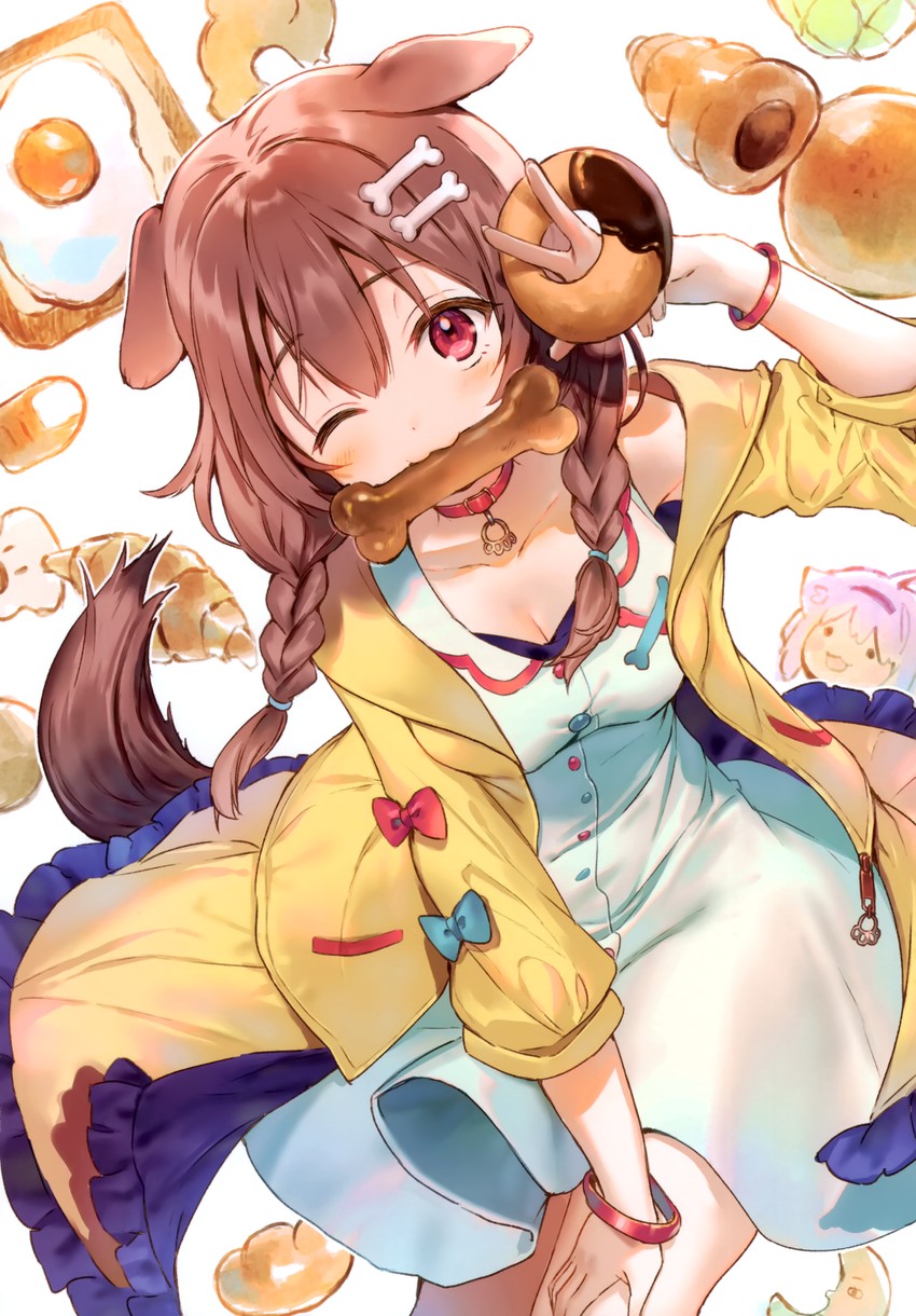 nekomata okayu and inugami korone (hololive) drawn by hanekoto