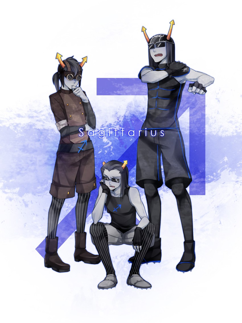equius zahhak, horuss zahhak, and executor darkleer (homestuck) drawn by byakuya0315