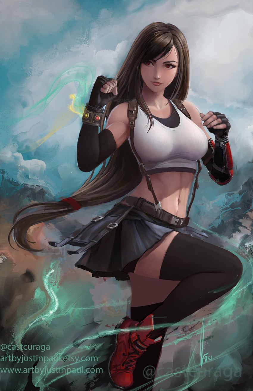 tifa lockhart (final fantasy and 2 more) drawn by justin_paul
