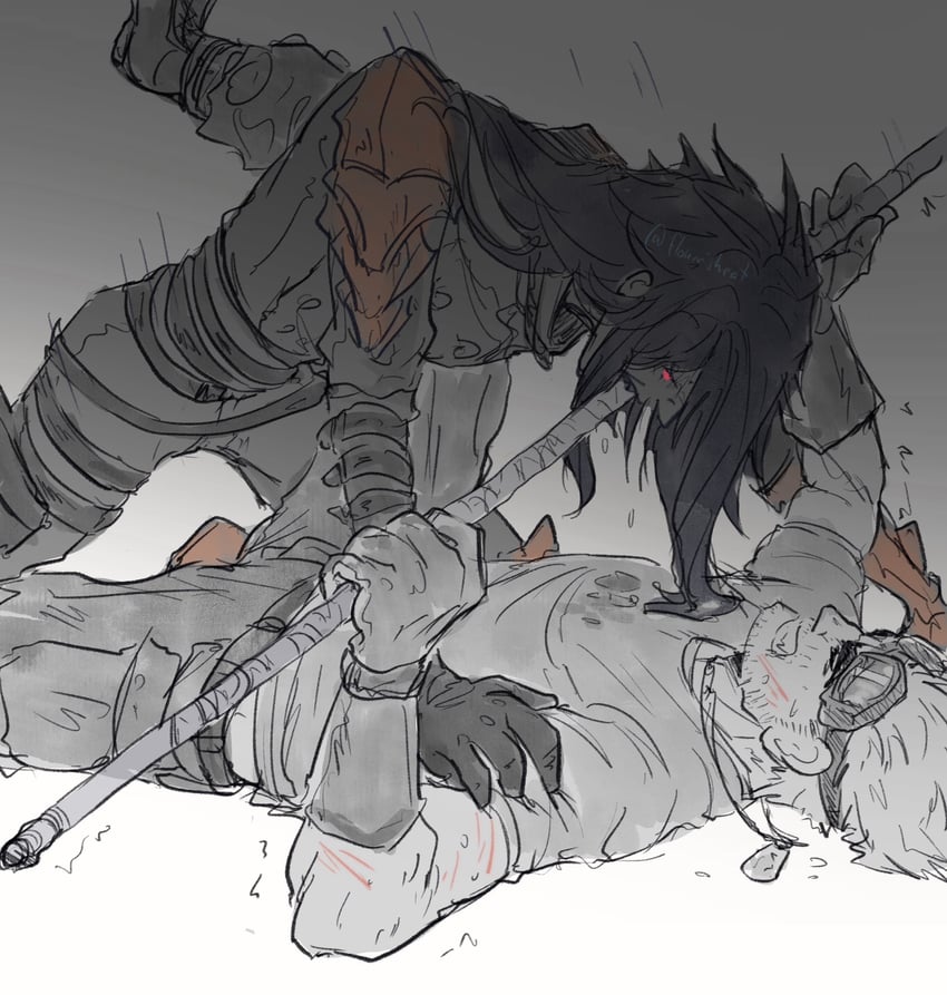 vincent valentine and cid highwind (final fantasy and 1 more) drawn by flourishcat