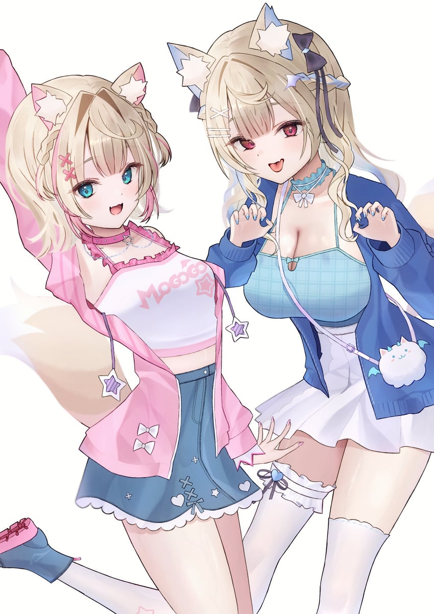 fuwawa abyssgard and mococo abyssgard (hololive and 1 more) drawn by rabi_(labiiiiiiii1213)