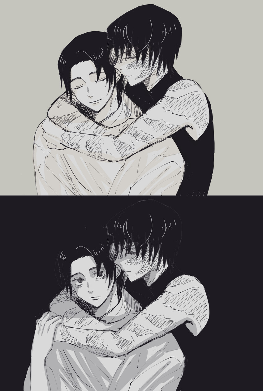 zen'in maki and okkotsu yuuta (jujutsu kaisen) drawn by merushii_(raynyhigher)