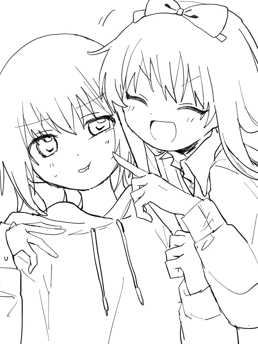 toshinou kyouko and funami yui (yuruyuri) drawn by migimiya_yoru