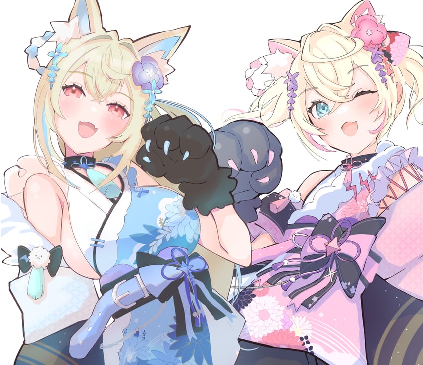 fuwawa abyssgard and mococo abyssgard (hololive and 1 more) drawn by ayumi_(ayumi05888572)
