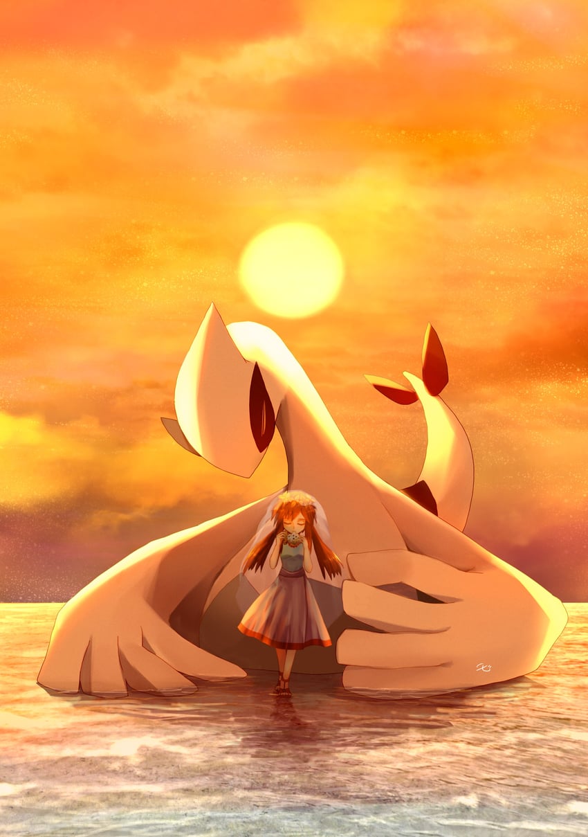 lugia and melody (pokemon and 1 more) drawn by ribero