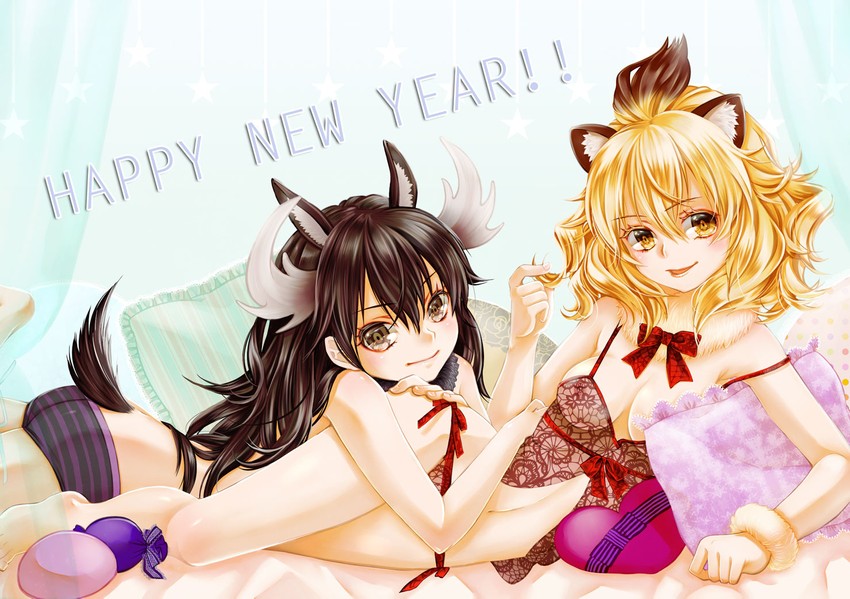 lion and moose (kemono friends) drawn by uka_(kikarosso25)