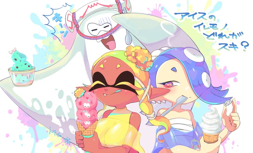 shiver, frye, and big man (splatoon and 1 more) drawn by minamidena