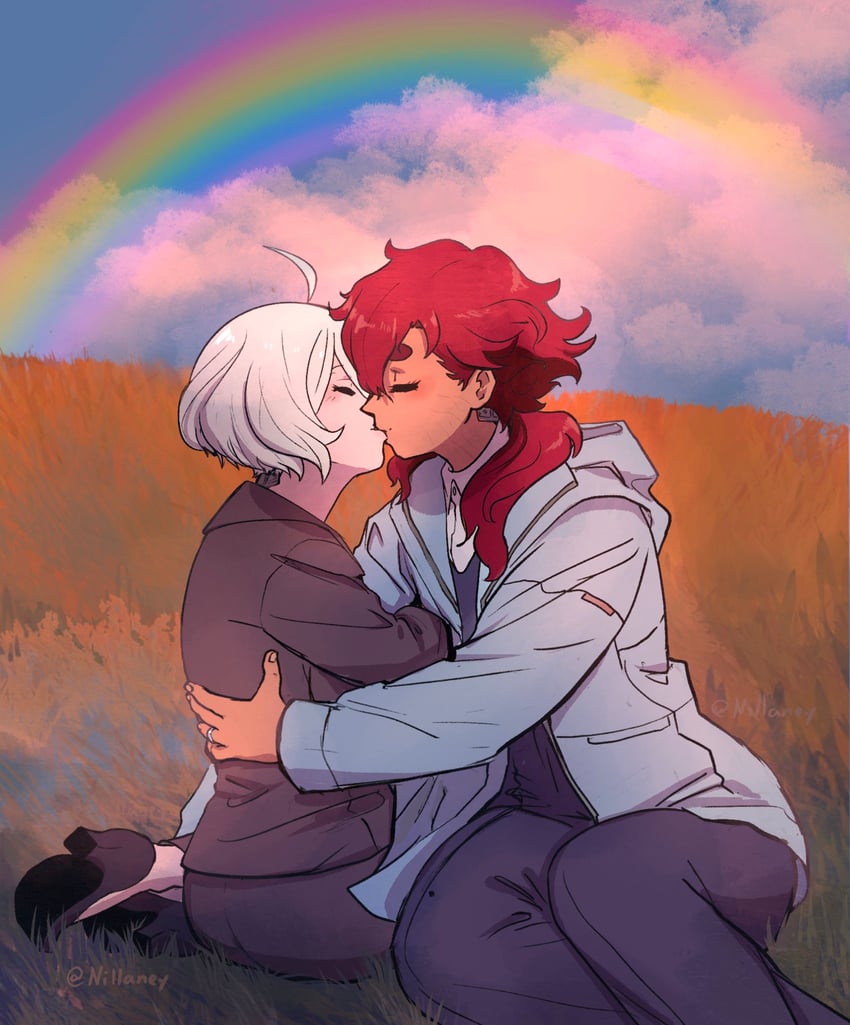 suletta mercury and miorine rembran (gundam and 1 more) drawn by nillia