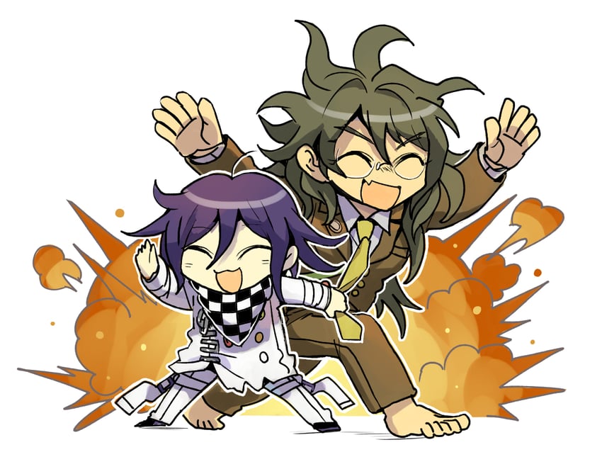 oma kokichi and gokuhara gonta (danganronpa and 1 more) drawn by kumakoro_(tetsupag)