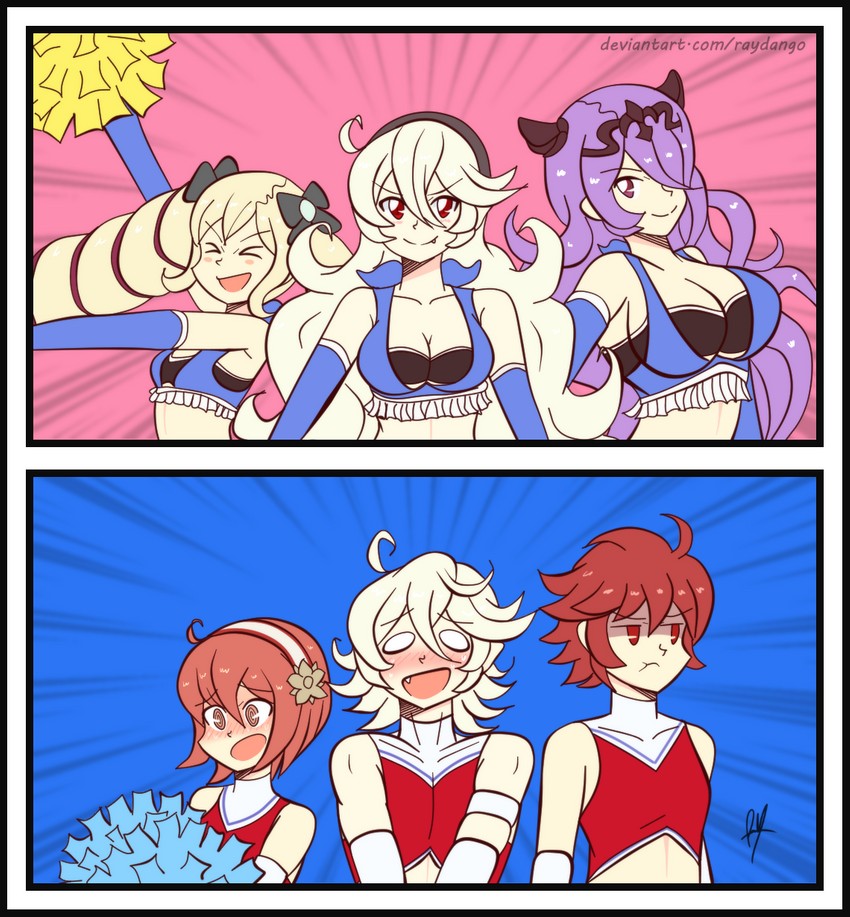 female corrin, camilla, male corrin, elise, sakura, and 1 more (fire emblem and 3 more) drawn by raydango