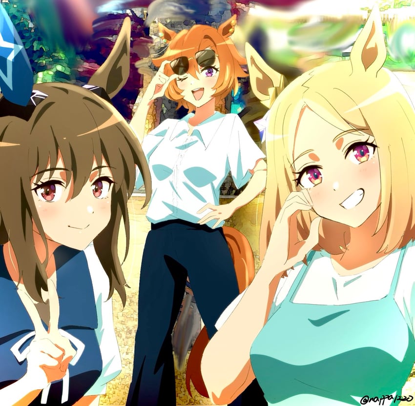 admire vega, t.m. opera o, and narita top road (umamusume) drawn by nk-43g