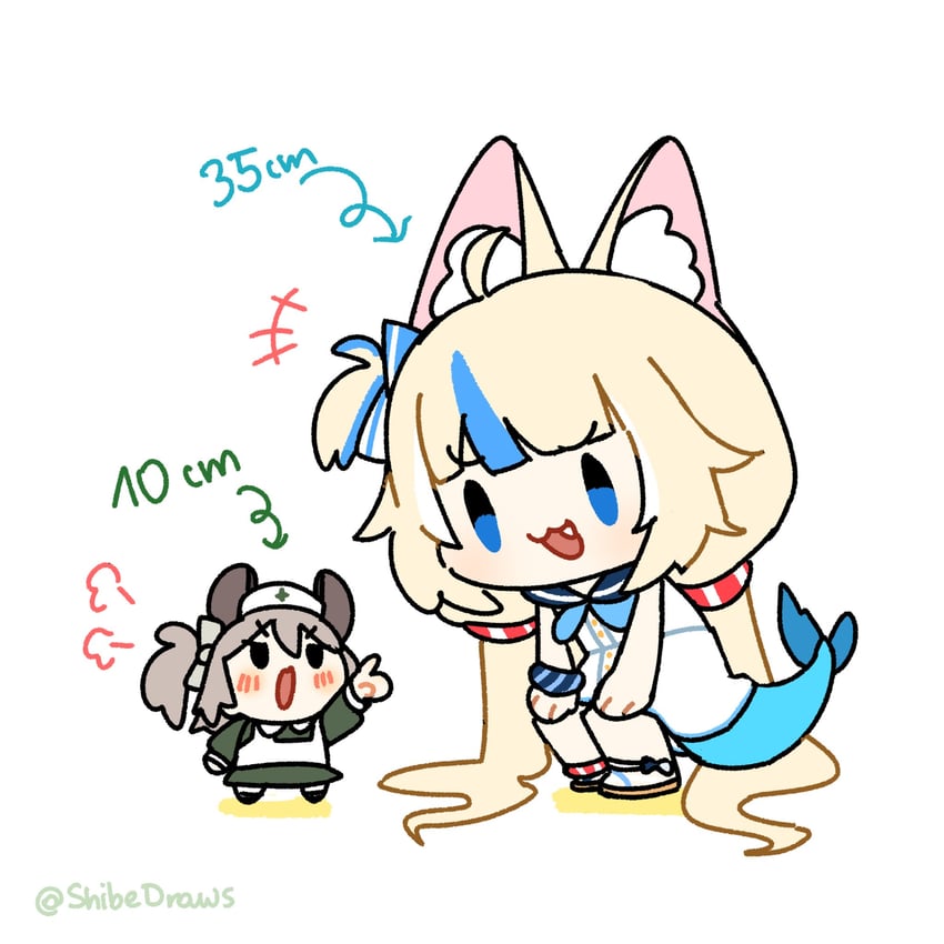 sameko saba and nimi nightmare (indie virtual youtuber) drawn by shibedraws