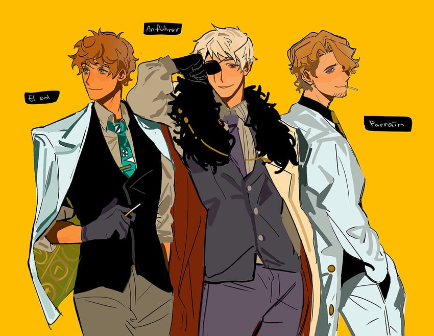 france, prussia, and spain (axis powers hetalia) drawn by pixels_(penelopejo18155)