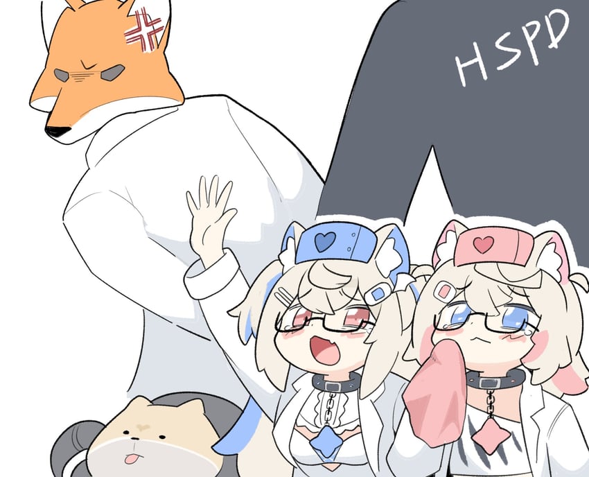 shirakami fubuki, fuwawa abyssgard, and mococo abyssgard (hololive and 2 more) drawn by snowmya