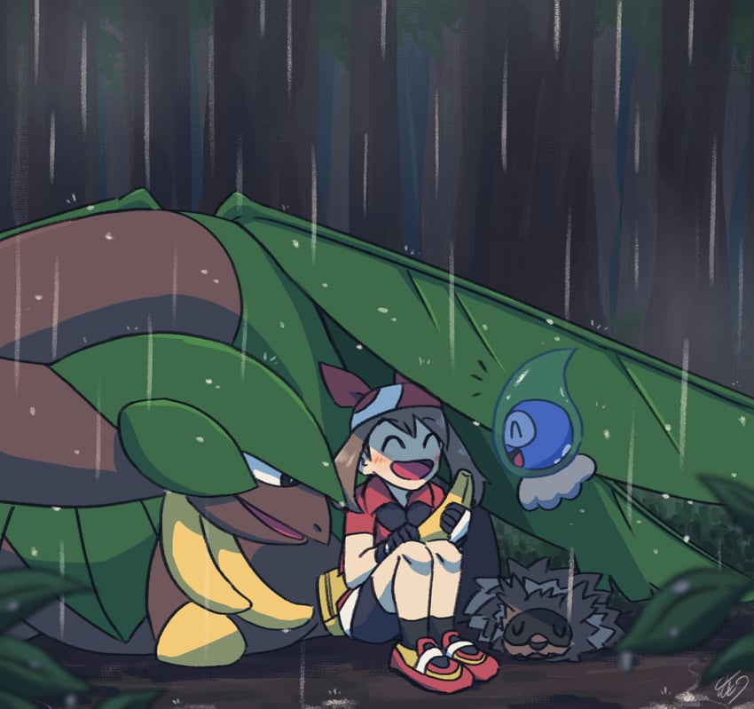 may, tropius, castform, and zigzagoon (pokemon and 1 more) drawn by mutou610