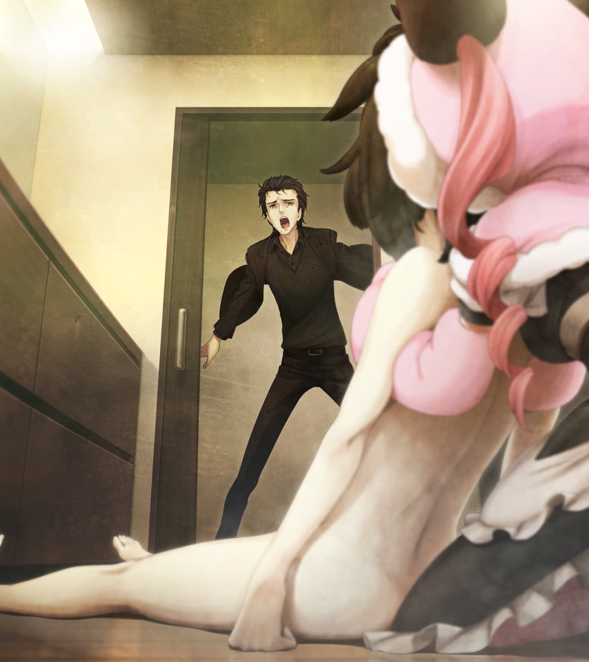 okabe rintarou, akiha rumiho, and hiyajou maho (steins;gate and 1 more) drawn by huke