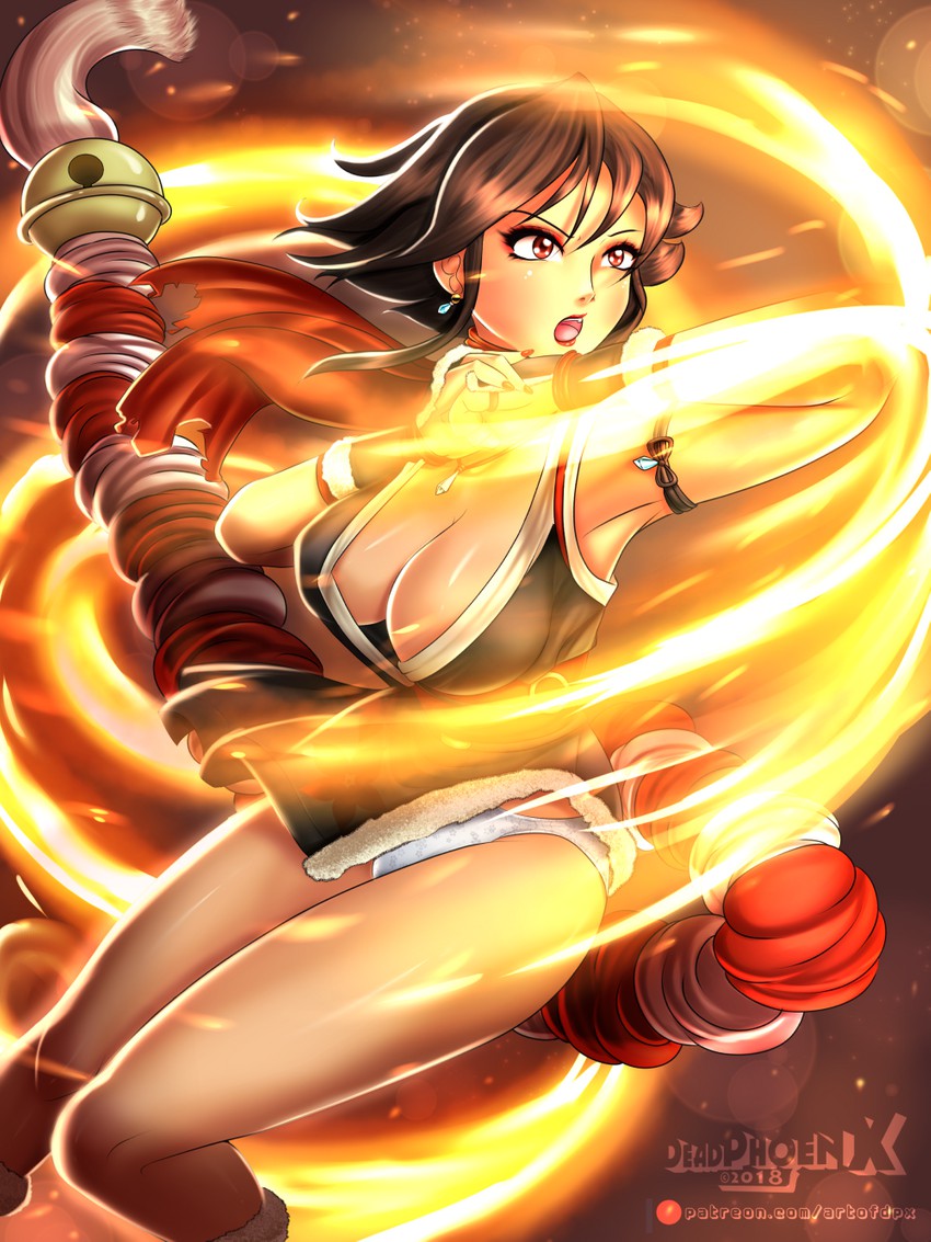 shiranui mai (the king of fighters and 1 more) drawn by deadphoenx