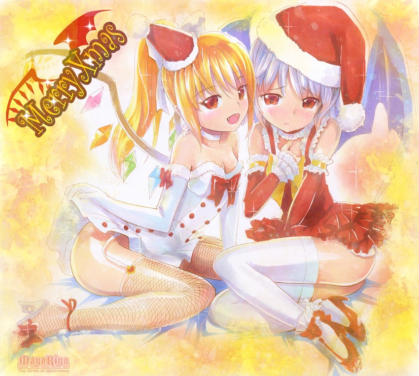 remilia scarlet and flandre scarlet (touhou) drawn by mayo_riyo