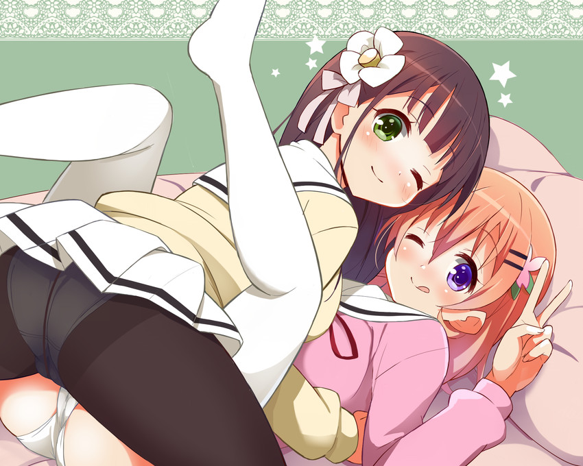 hoto cocoa and ujimatsu chiya (gochuumon wa usagi desu ka?) drawn by 9law