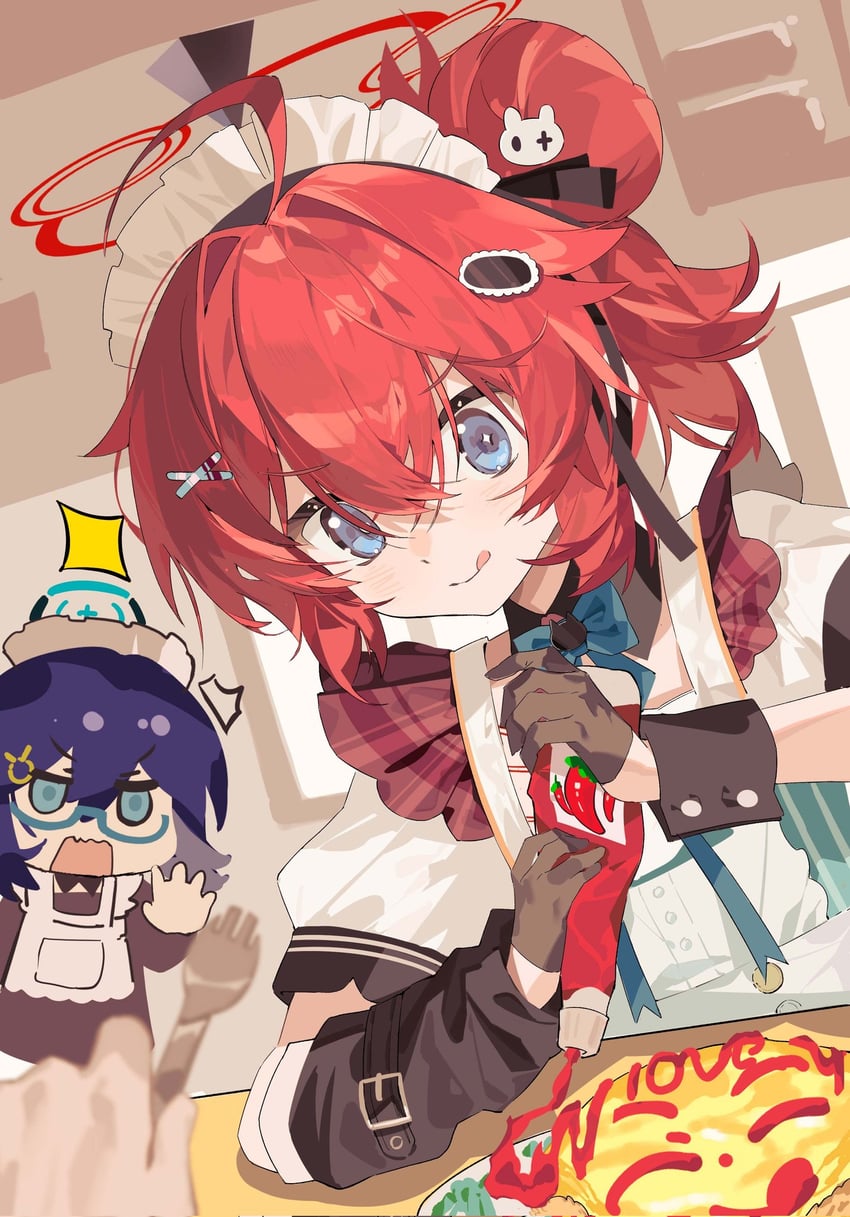 sensei, doodle sensei, maki, and chihiro (blue archive) drawn by b_zhan_cm_yang