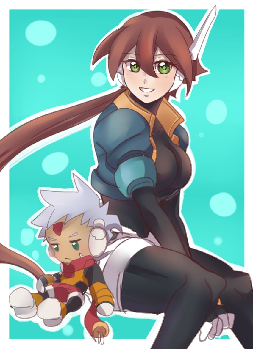 aile and grey (mega man and 2 more) drawn by raica_(khongbautroi)